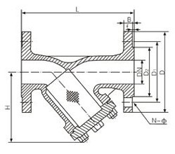 Y型过滤器原理图 Y型过滤器原理图
